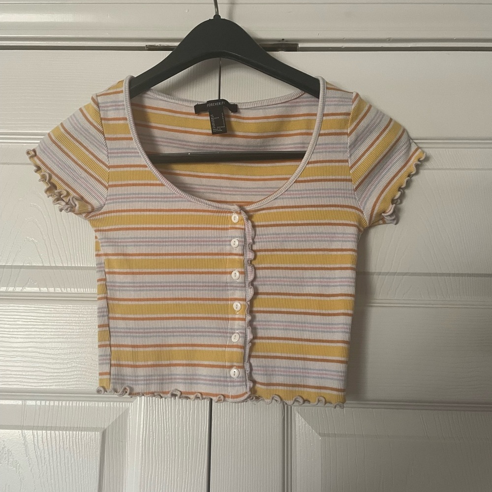 Forever 21 Striped Crop Top